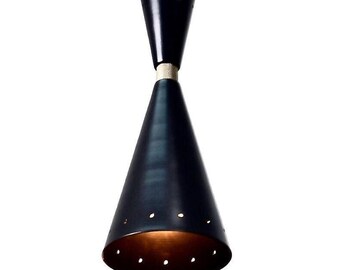 Mid Century Diabolo Pendant Light, Handmade Brass Ceiling Lamp