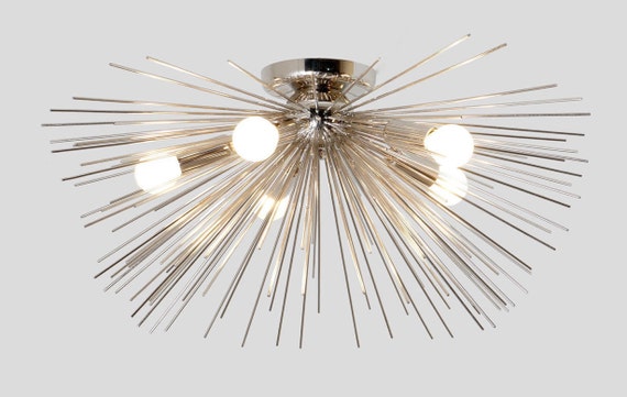 Mid Century Modern Flush Mount Urchin Ceiling Lamp Mid Century Modern Flush Mount Urchin, Starburst Flush Mount Light Fixture