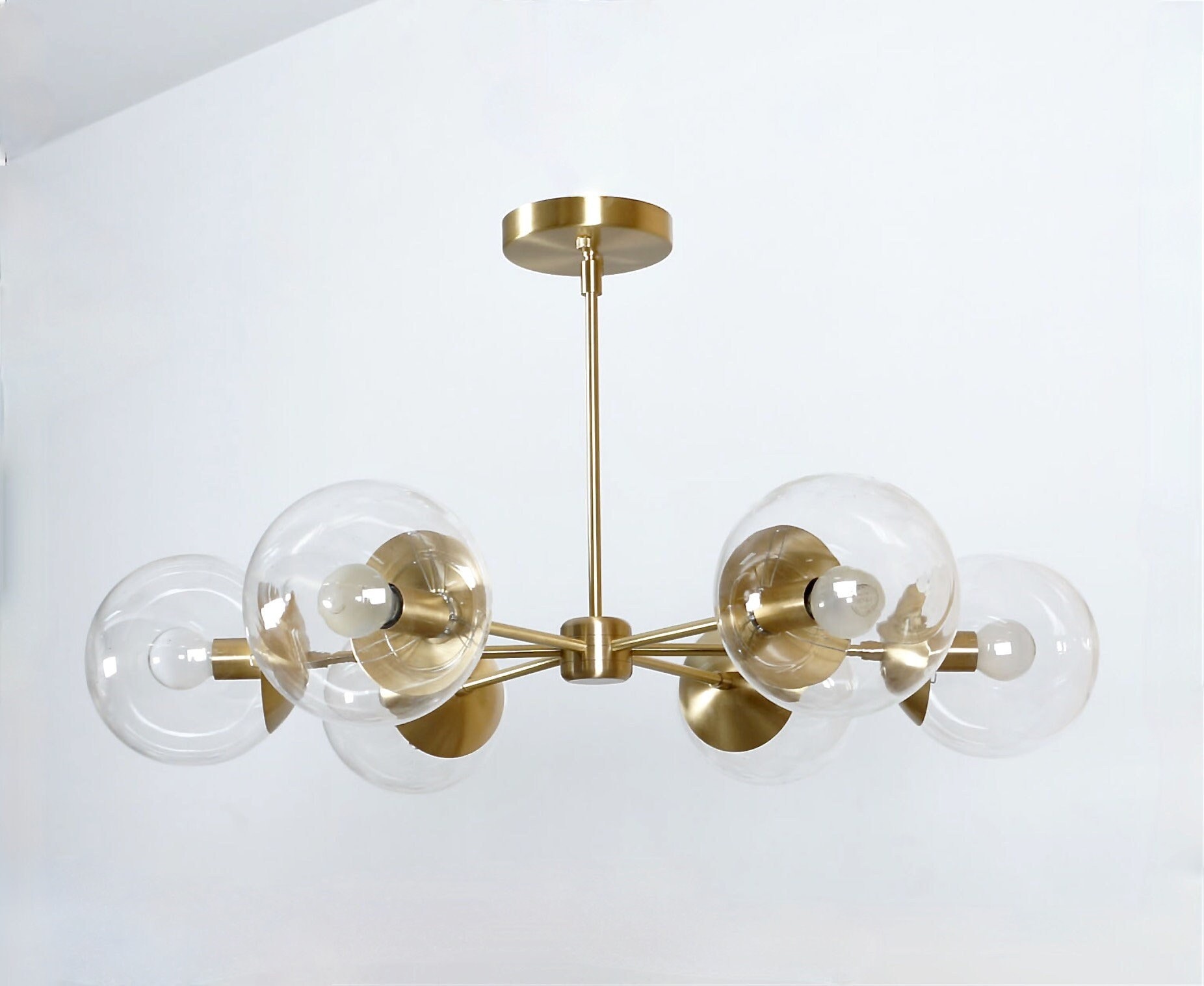 Mid Century Sputnik Chandelier , Modern Handmade CLASSIC Brass Sputnik  Ceiling Light Fixture Lamp 18 Light 32inch 