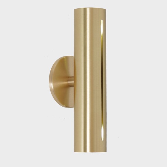 Contemporary Anna Fluted Wall Sconce Brass Wall Light Lamp Etsy UK