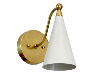 Handcrafted Modern Style Mid Century Raw Brass Wall Lamp Light , Vintage Brass Lamp CARINA Light Luminaire Reading Hall Bathroom Bedside