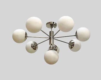 Gorgeous Mid Century Sputnik Chandelier Chrome Silver , Modern Handmade Brass DECO SLAD II Chandelier Ceiling Light Fixture Dining Entrance