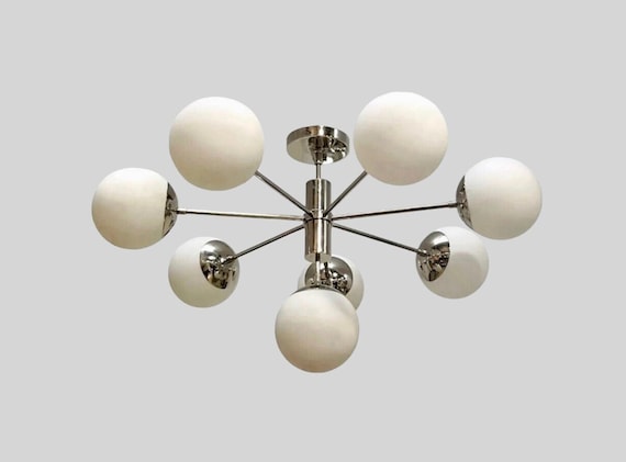 Gorgeous Mid Century Sputnik Chandelier Chrome Silver Modern