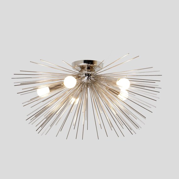 Mid Century Modern Flush Mount Urchin Urchin Ceiling Lamp Etsy