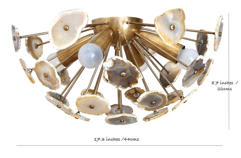 Gorgeous Flush Mount Sputnik Agate Ceiling Lamp Light , STELLAR 2 Low Ceiling Light Lamp 4 lights image 9