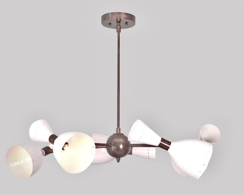 Mid Century Sputnik Kronleuchter DIABOLO Stilnovo Deckenleuchte Lampe, italienische Stilnovo Kronleuchter Deckenleuchte Licht Esszimmer 5 Licht Bild 5