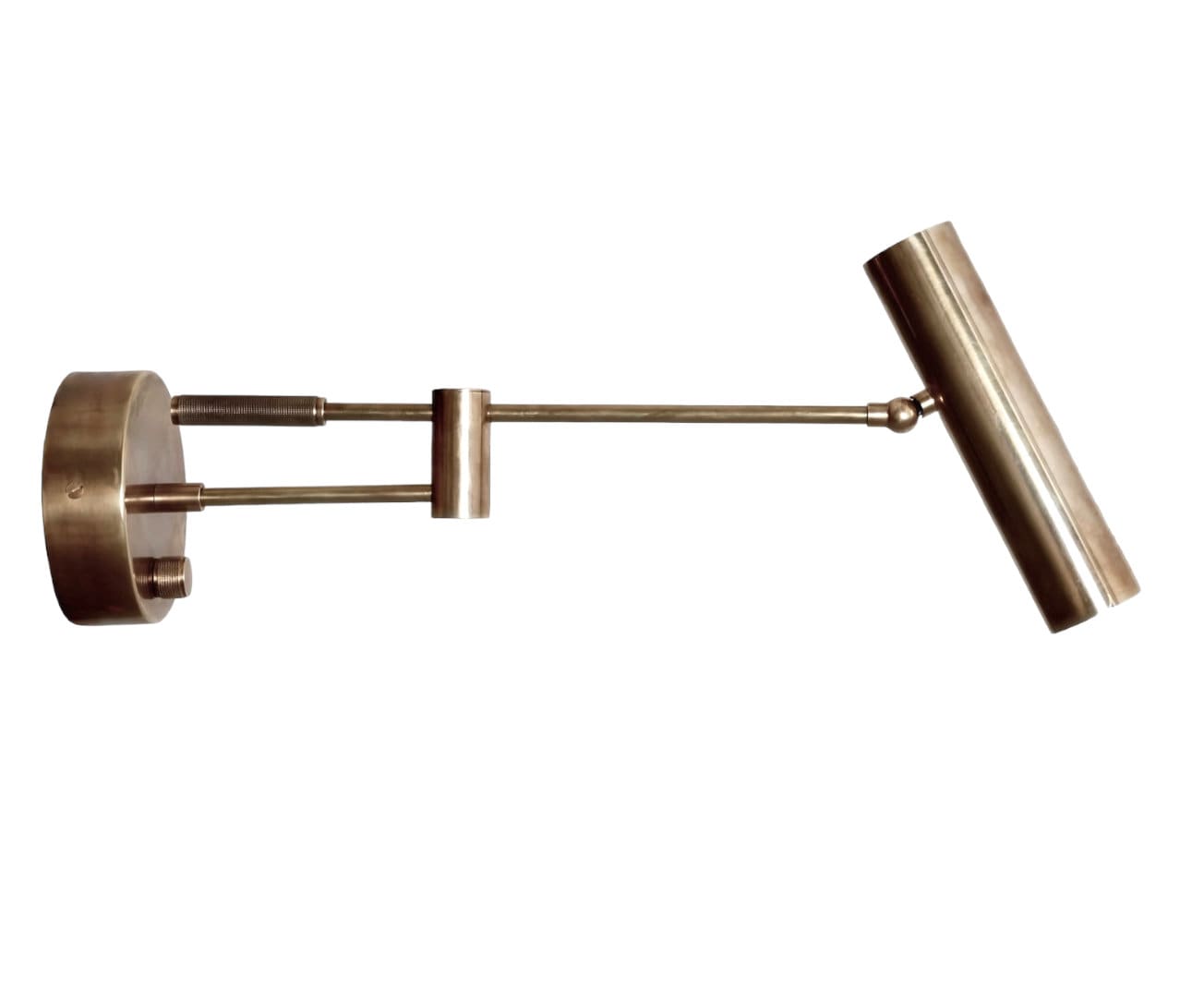 Zompoo Swing Arm Wall Sconce Plug-in - Adjustable Gold LED Wall Lamp, E26 Base, Modern Indoor Reading Light