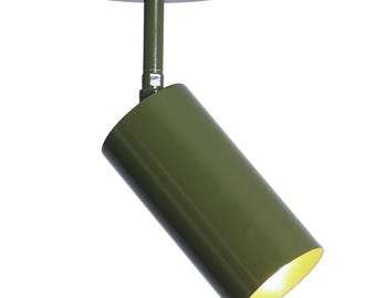 Brass Monopoint Ceiling Lamp: Modern Flush Mount Spotlight, 40 Degree Tilt