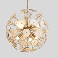 Mid Century Brass Agate Sputnik Chandelier, Modern Starburst Lighting