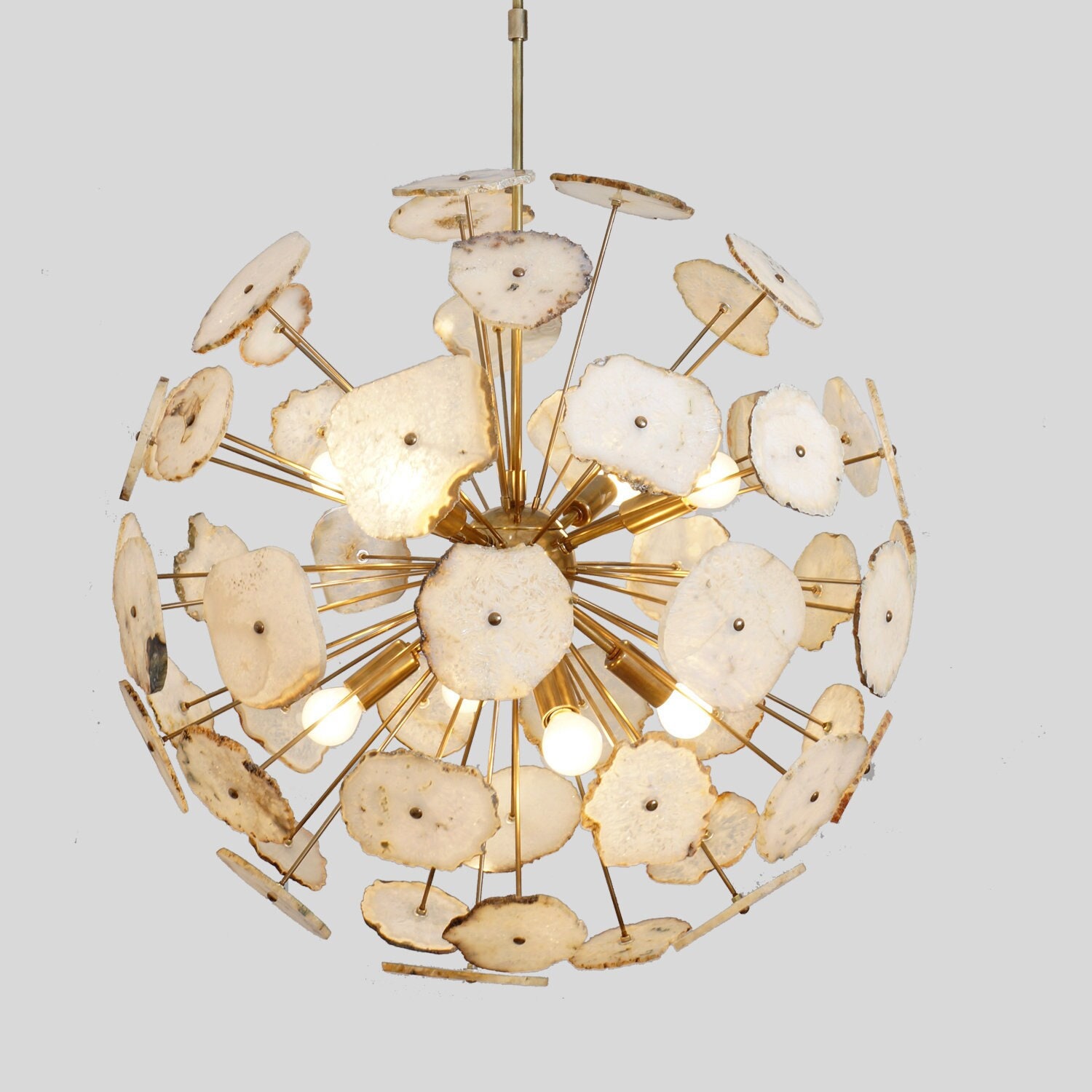 Mid Century Sputnik Chandelier , Modern Handmade CLASSIC Brass Sputnik  Ceiling Light Fixture Lamp 18 Light 32inch 