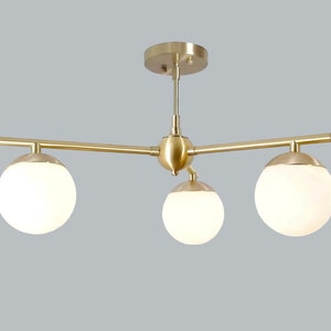 Modern Sputnik Chandelier Flush Mount , Handmade Ceiling Lamp Light MINI GEMMA Low Ceiling Light Entry Dining 3 light Inscapes Design