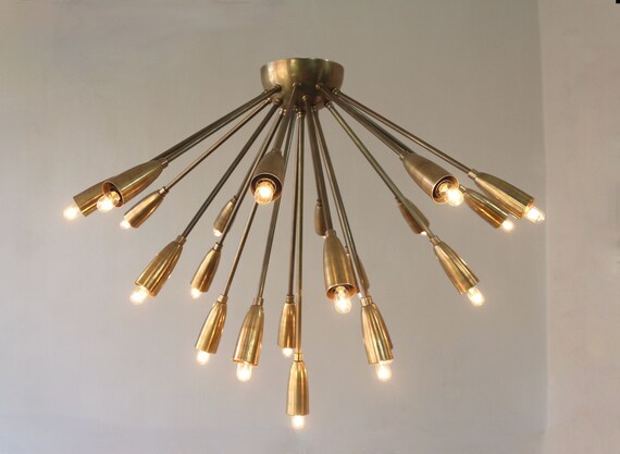 Mid Century Modern Ceiling Lamp Flush Mount Brass Meteors Mid Century Modern Ceiling Lamp Flush, Modern Chandelier Low Ceiling
