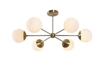 Gorgeous Mid Century Sputnik Chandelier Light Fixture Helio 3 ,  Modern Handmade Chandelier Ceiling Light Lamp Dining 6 Light InscapesDesign