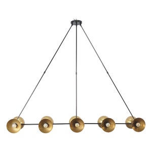 Modern Raw Brass Pendant Light Lamp , Large Handcrafted Statement BOLIVAR Suspension Ceiling Light , Contemporary Chandelier Dining 10 light