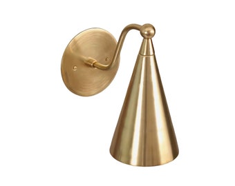 Handcrafted Modern Style Mid Century Raw Brass Wall Lamp Light Mid Century Italian Brass Wall Lamps Light CAMPANA hall entrance powder bath