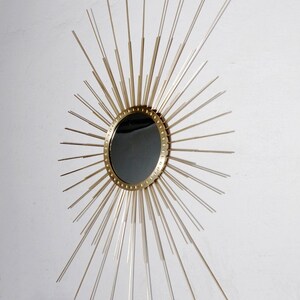 Stunning Mid Century Modern Mirror , Sunburst Wall Mirror Starburst , Handmade Solid Brass Mirror , Large 120cms High X 80cms Wide. image 5