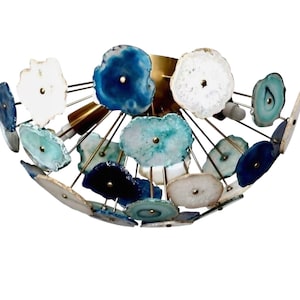 Gorgeous Flush Mount Sputnik Agate Ceiling  Lamp Light , STELLAR 2 Low Ceiling Light Lamp Blue Agate Bathroom Powder Passage Hall Entrance 4