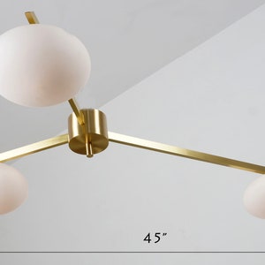 Mid Century Vintage Lelli Style Italian Brass Ceiling Light Flush Mount Lamp Pendant Light Low Ceiling Light Dining Entrance Bedroom 3 light image 9