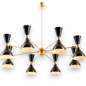 Mid Century Italian Sputnik Chandelier DIABOLO Stilnovo Style, Modern Sputnik Chandelier Ceiling Lamp Light Kitchen Dining Room 8 light