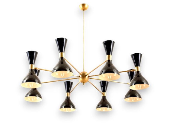 Mid Century Italian Sputnik Chandelier DIABOLO Stilnovo Style