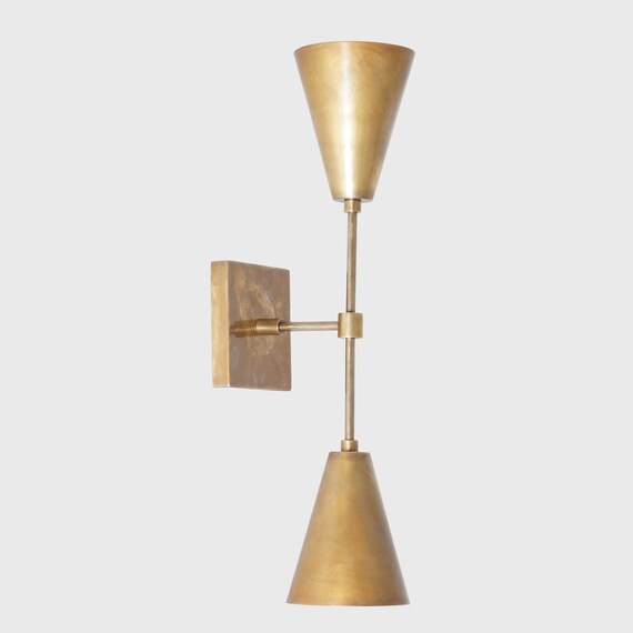 mid century modern double cone wall sconce