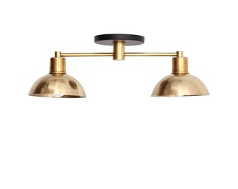 Modern Handmade Brass 2 light BOLIVAR Ceiling Light Lamp , Flush Mount Light Low Ceiling Lamp Hallway Entrance