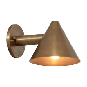 Modern Brass Wall Lamp Light CONO , Handmade Brass Outdoor Light Lamp Down Lighter , Flush Mount Light Low Ceiling Lamp Hallway Entrance