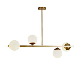 Hedendaagse GRACE lineaire plafond hanglamp, minimalistische Grace moderne Globe kroonluchter plafondlamp keuken eetkamer 4 lichts