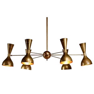 12 light Mid Century Sputnik Chandelier DIABOLO Stilnovo Style , Modern Chandelier Ceiling Lamp Light Kitchen Dining 6 arms Inscapes Design