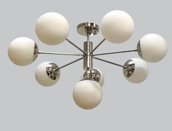 Gorgeous Mid Century Sputnik Chandelier Chrome Silver Modern