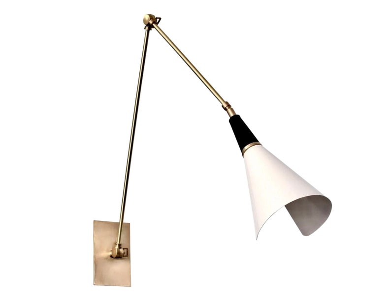 Messing wandlamp, handgemaakte vintage geïnspireerde SCICCOSO messing wandlamp, handgemaakte wandlamp licht afbeelding 1