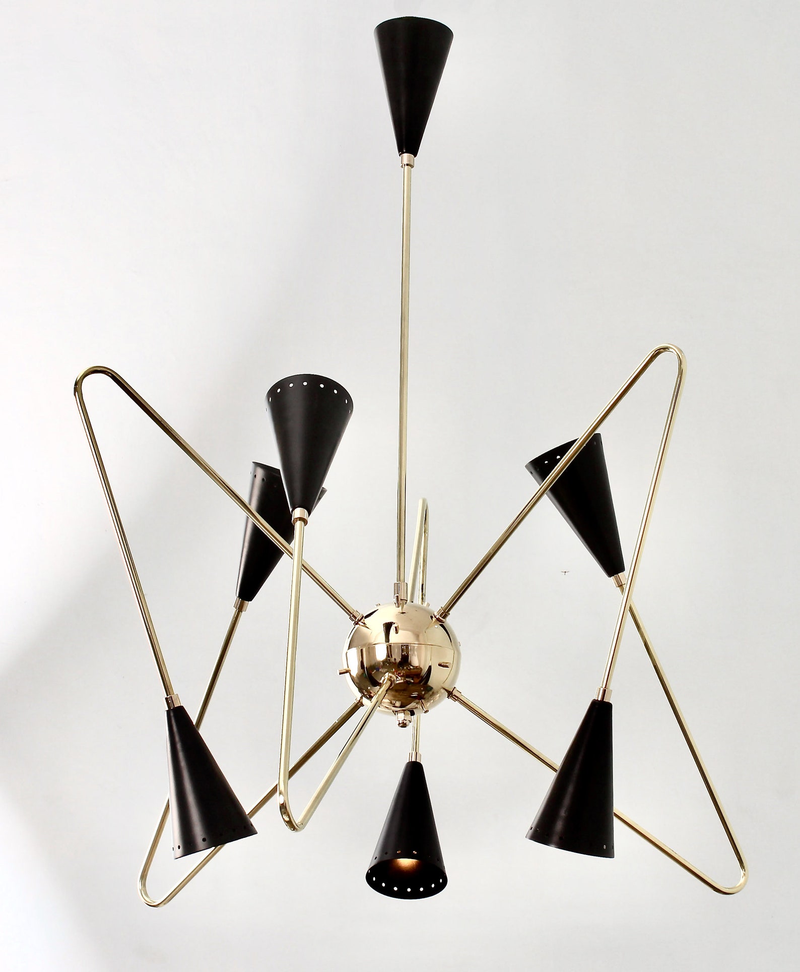 Lustre Design Spoutnik 5 Bras - Style Mid-Century Modern En Laiton