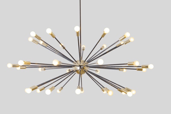 Large Statement Chandelier Mid Century Sputnik Chandelier Hawkins Starburst Ceiling Lamp Light