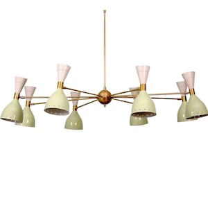 Large Mid Century Italian Sputnik Chandelier DIABOLO Stilnovo Style, Modern Sputnik Chandelier Ceiling Lamp Light Kitchen Dining 8 light