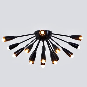 Mid Century Sputnik CYBORG Ceiling Light ,  Handmade Brass Flush Mount Ceiling Light Lamp , Low Ceiling Sputnik Ceiling Lamp Entrance Hall