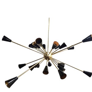 Spectacular Mid Century Multicolour Soffitto Sputnik Chandelier 50&#39;s , SCOPPIARE Sputnik Ceiling Light Lamp Dining Entrance 53&quot; 24 bulb