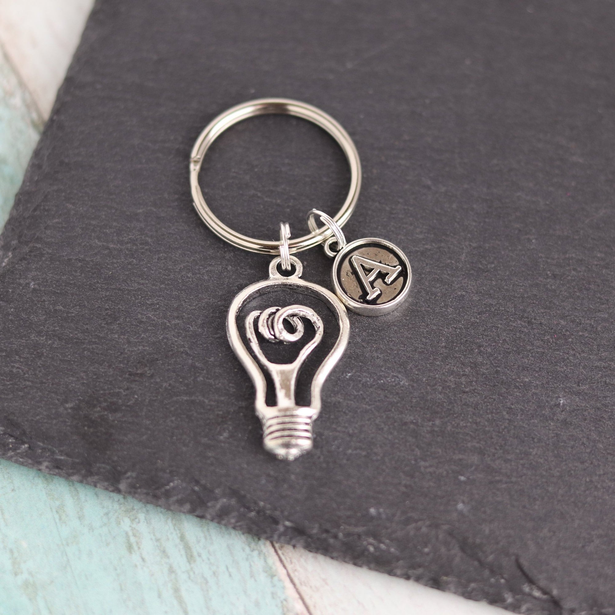 Light bulb keyring bright spark personalised keyring Etsy