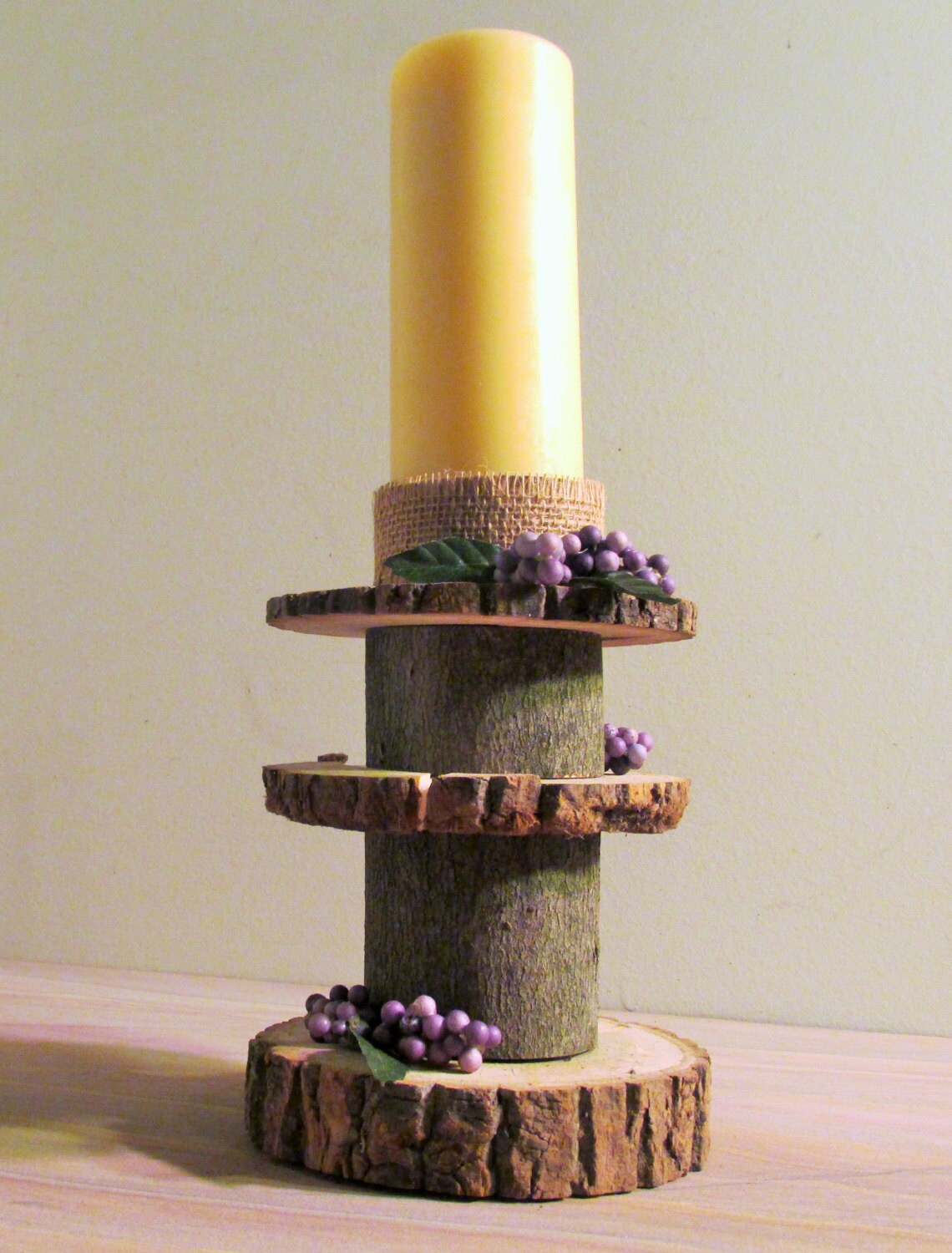 Rustic Tree Candleholder Centerpiece - Etsy