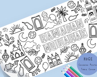 Ramadan and Eid Decor | Ramadan Decorations | Banner | Poster | Coloring Sheet | Eid Mubarak | First Eid | Eid Gift | Muslim Gift Fasting