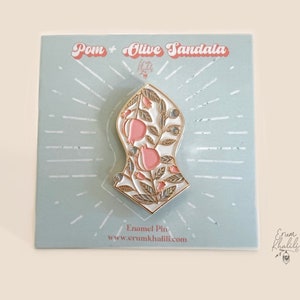Sandala enamel pin, eid party favor, small eid gits, muslim teen gift, pomegranate, olive islamic art ramadan decor art print