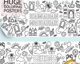 Ramadan and Eid Decor | Ramadan Decorations | Banner | Poster | Coloring Sheet | Eid Mubarak | First Eid | Eid Gift | Muslim Gift Fasting