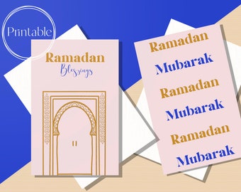 Ramadan Printable Card - Set of 2 | Eid Printable Card | Ramadan Card | Ramadan Decor | Gifts | Eid | Modern Design | Digital Download