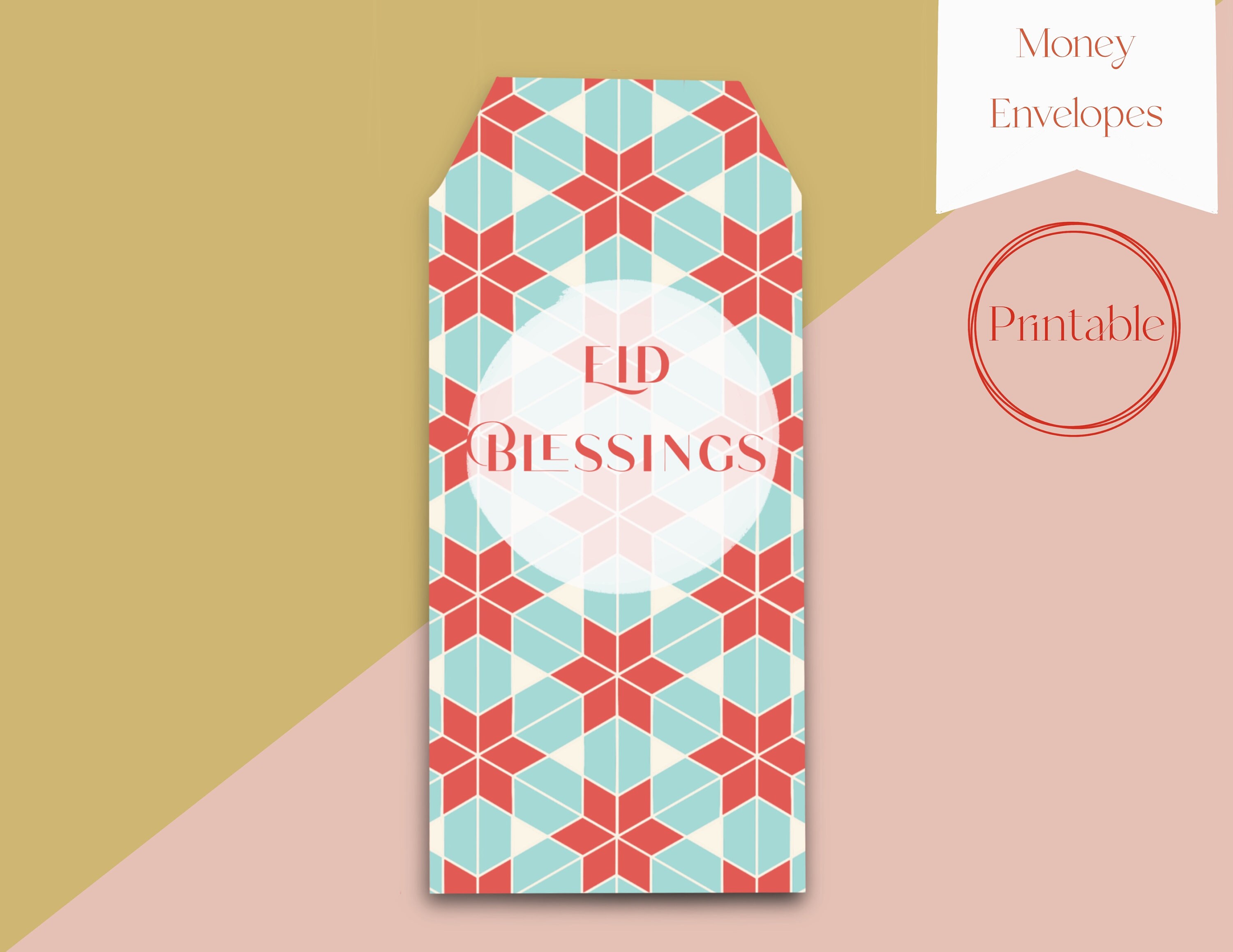 printable eid money envelope set of 2 eid card digital etsy