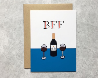 Friendship Card - BFF Red Wine