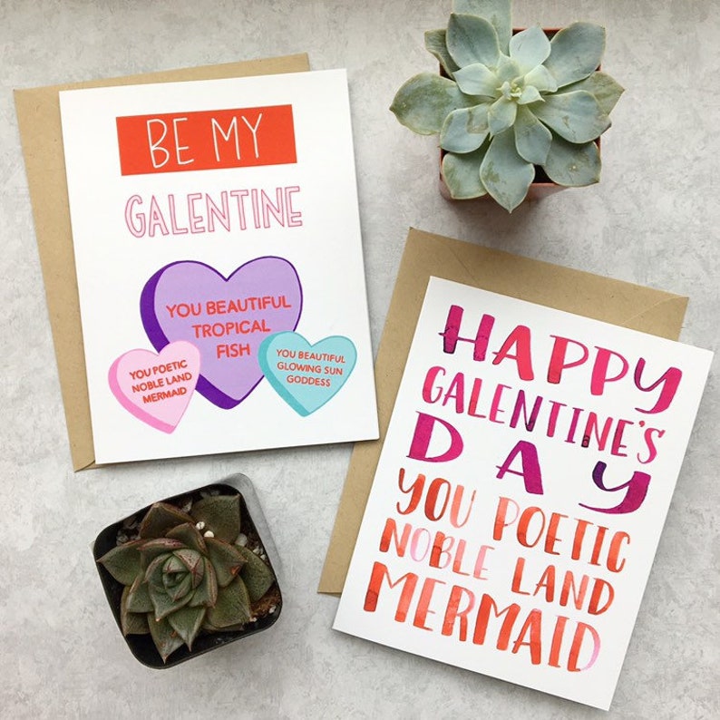 Galentine's Day Card Be My Galentine You Beautiful Tropical Fish, You Poetic Noble Land Mermaid, You Beautiful Glowing Sun Goddess image 2