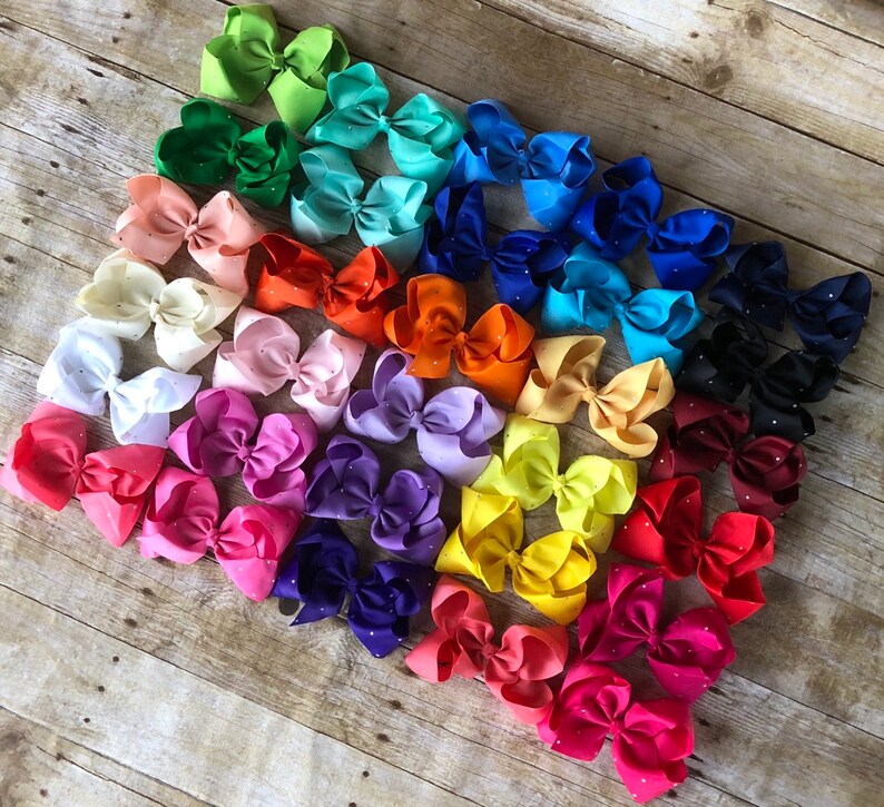 6 Inch Hairbows Discount Bundle Bedazzled Hair Bows Etsy