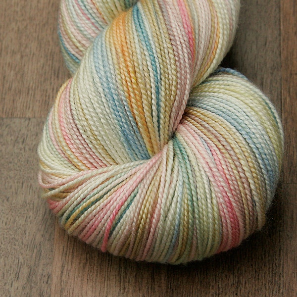 Hand Painted Sock Yarn -- Pixie Dust -- Shimmer fingering weight yarn
