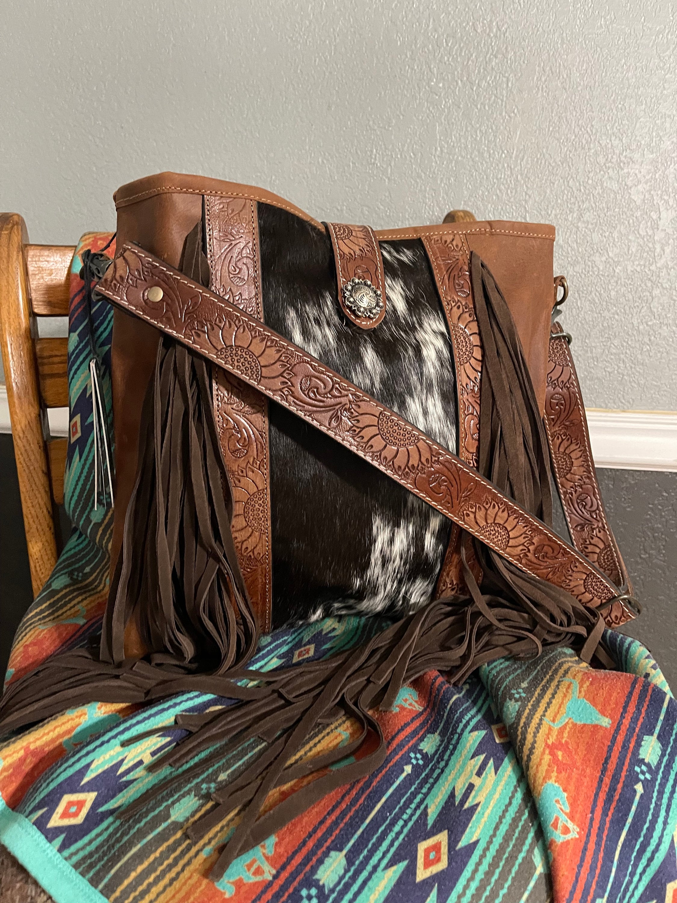 Fringe cowhide purse new arrivals