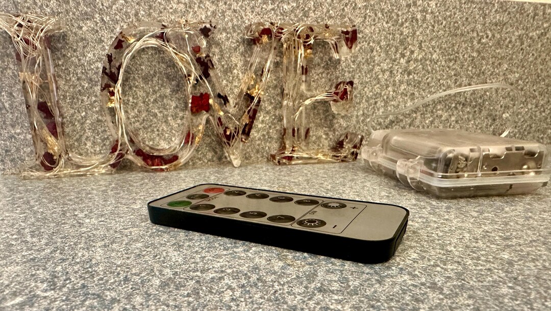 Lighted Love Resin Sign, LED Light 'love' Sign, Valentine Gift, Wedding ...