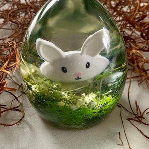 Easter Bunny Resin Egg, Spring Decoration, Bunny Decor, Gift for Easter